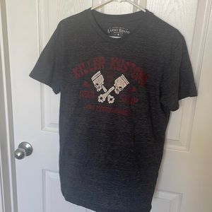 Lucky Brand Tee Shirt Men’s Medium - Killer Kustoms Logo - Dark Gray
